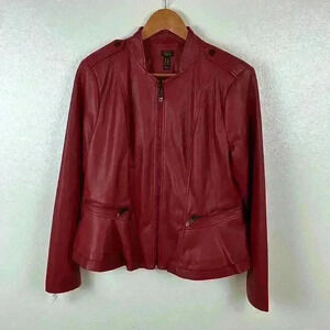 GILI (Got It Love It) Red vegan leather jacket size 14.